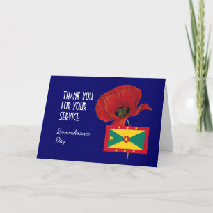 Carte De Remerciements Poppy   Anciens combattants   Indicateur GRENADA  