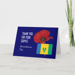 Carte De Remerciements Poppy   Anciens combattants   ST VINCENT   JOUR DU