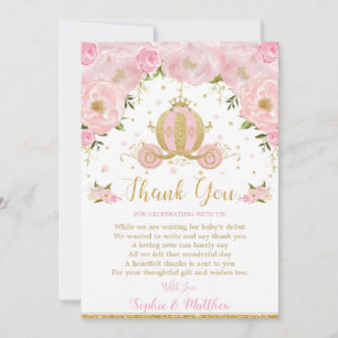 Carte De Remerciements Porte-Baby shower rose rose pâle