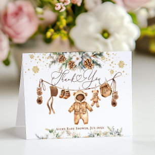Carte De Remerciements Porte-lingeLigne froide Baby shower extérieur