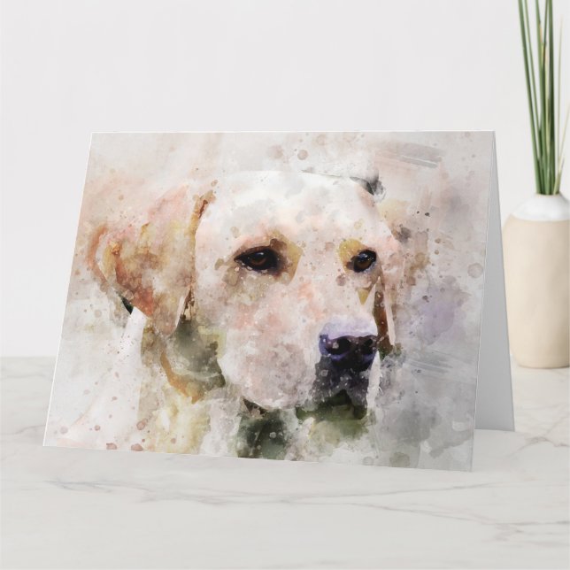 Carte De Remerciements Portrait d'aquarelle de chien de Labrador Retrieve (Devant)