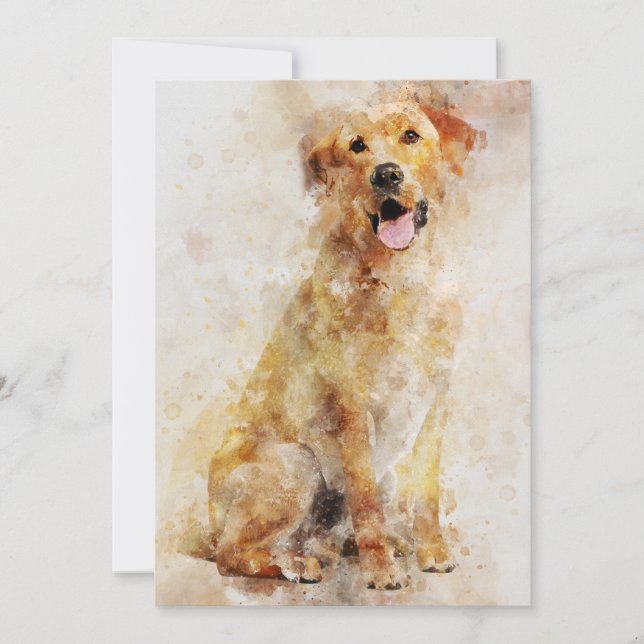 Carte De Remerciements Portrait d'aquarelle de chien de Labrador Retrieve (Devant)