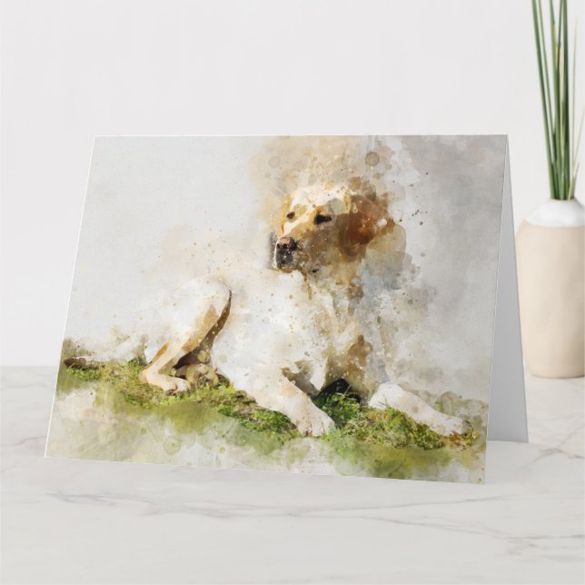 Carte De Remerciements Portrait d'aquarelle de chien de Labrador Retrieve (Devant)