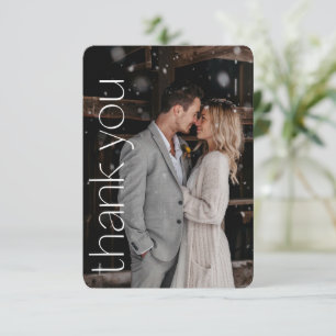 Carte De Remerciements Portrait du message Mariage de la photo moderne
