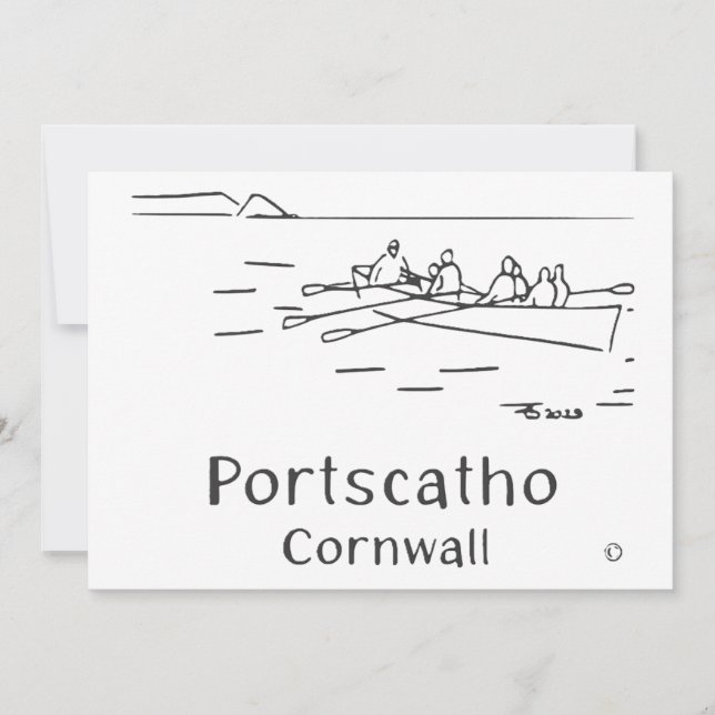 Carte De Remerciements Portscatho Gig Rowers Card (Devant)