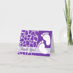 Carte De Remerciements Poster de animal pourpre de girafe de raisin