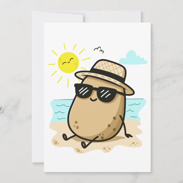 Carte De Remerciements Potato On The Beach Summer Vibes (Devant)