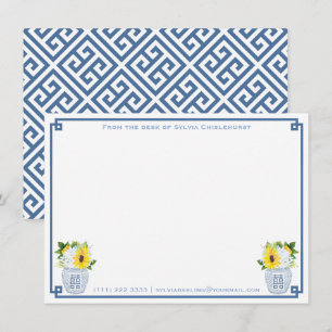 Carte De Remerciements Poterie Chinoiserie Chic au gingembre avec tournes