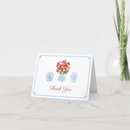 Carte De Remerciements Pots de gingembre classiques au poinsettia Décembr