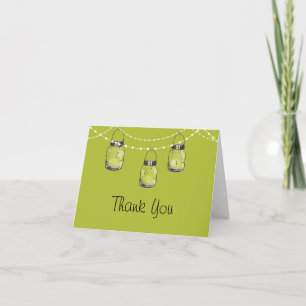 Carte De Remerciements Pots Mason Lumineux sur une Guirlande Lumineuse