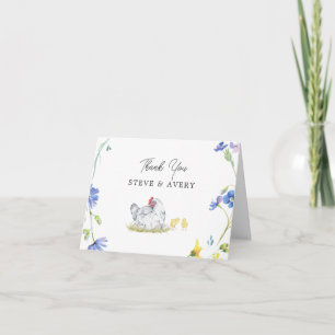 Carte De Remerciements Poules de Ferme Rustique   Shower de Bébé