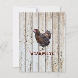 Carte De Remerciements Poulet Wyandotte