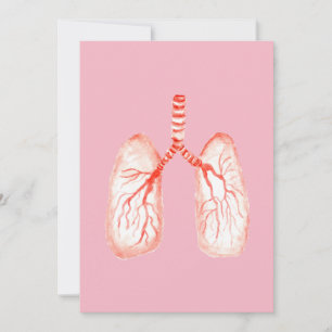 Carte De Remerciements Poumons humains dans l'aquarelle