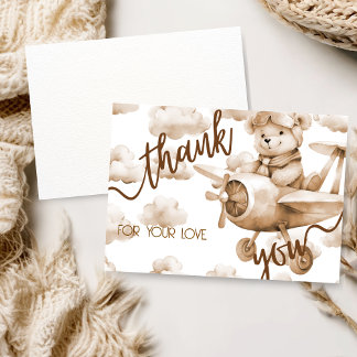 CARTE DE REMERCIEMENTS POUR BABY SHOWER NEUTRE AVE