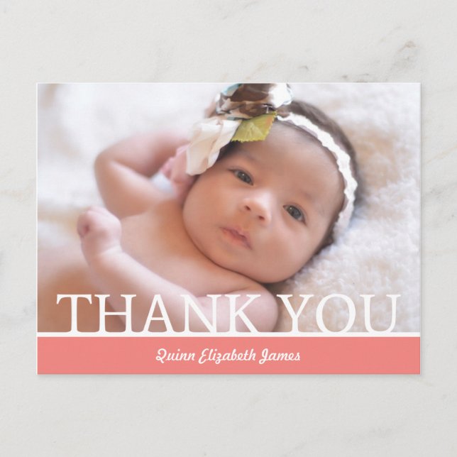 Carte de remerciements pour bébé personnalisé - 4, (Devant)