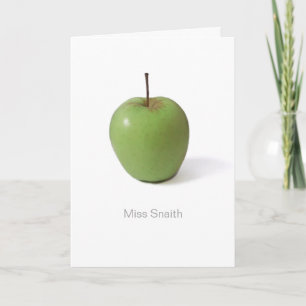 Carte de remerciements pour enseignant - Pomme ver
