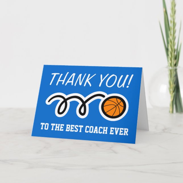 Carte de remerciements pour entraîneur de basket | (Devant)