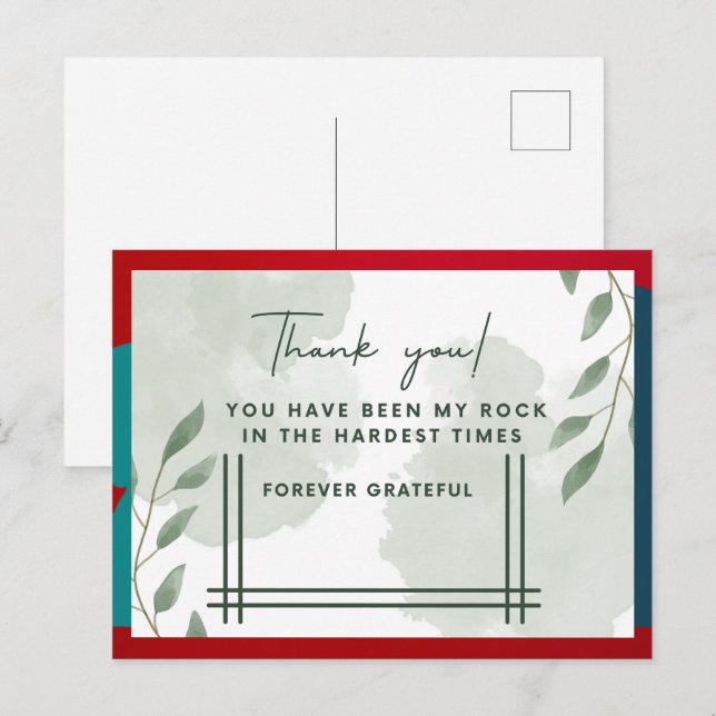 Carte de remerciements pour famille et amis (Devant / Derrière)