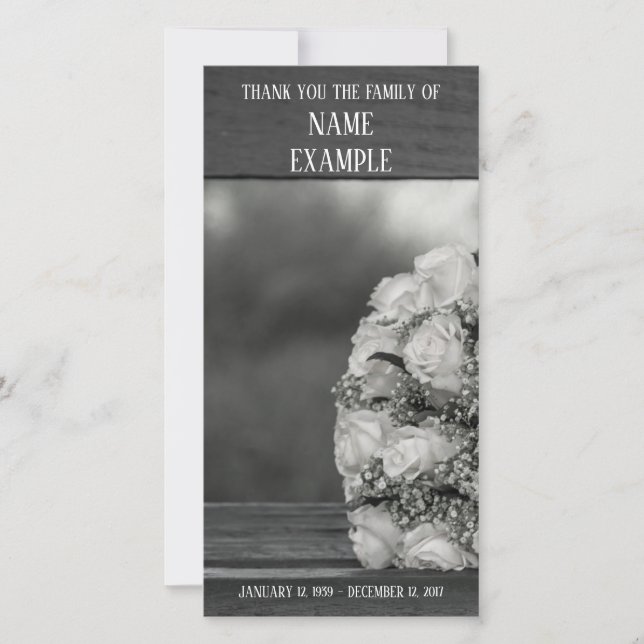 Carte de remerciements pour funérailles et deuil (Devant)