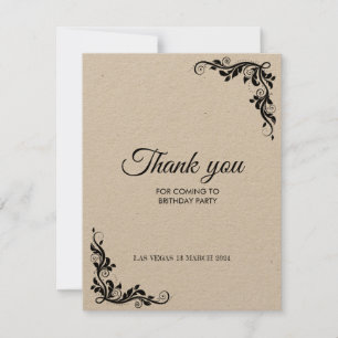 Carte de remerciements pour l'anniversaire