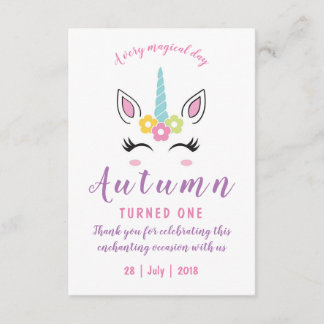Carte de remerciements pour l'anniversaire magique