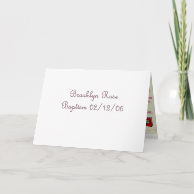 Carte de remerciements pour les cadeaux de baptême (Devant)