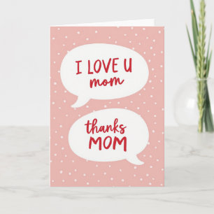 Carte de remerciements pour les mamans aux pois ro