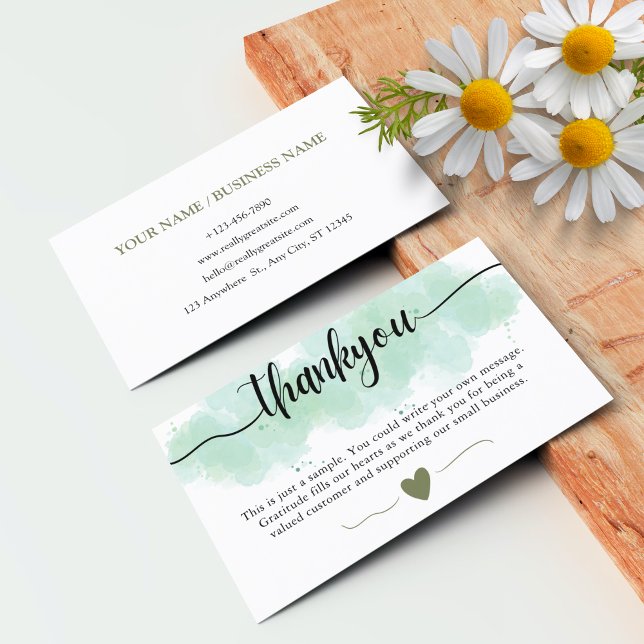 Carte de remerciements pour petites entreprises po (Personalized Thank You For Your Business Cards)