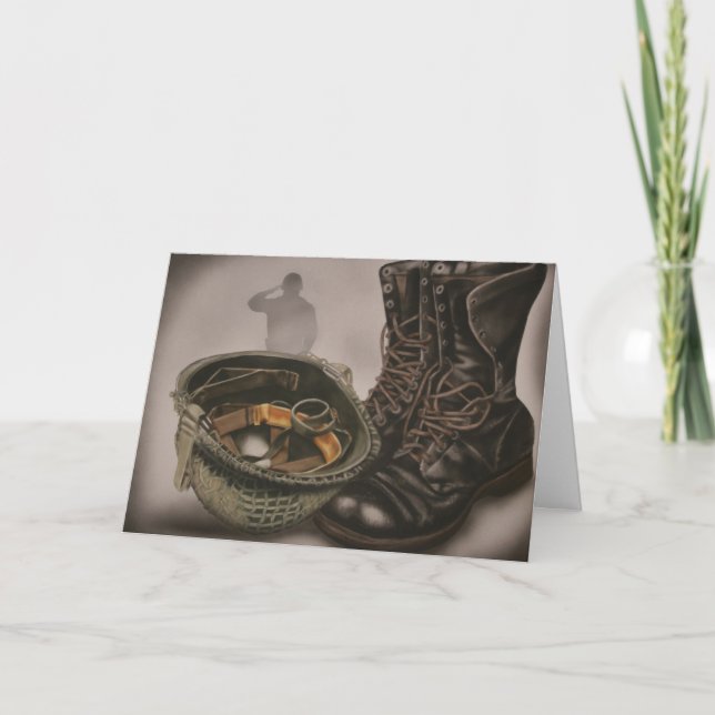 Carte de remerciements pour soldat, militaire, arm (Devant)