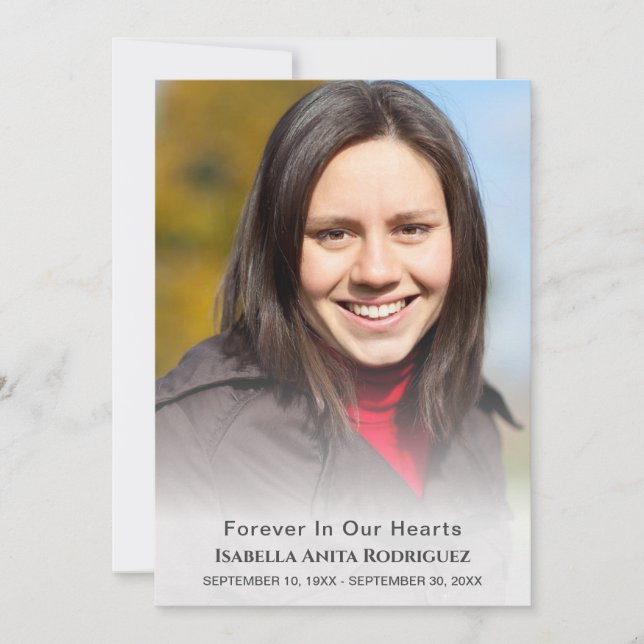 Carte De Remerciements Pour toujours dans nos coeurs religieux chrétiens  (Devant)