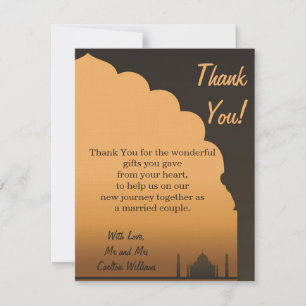 Carte de Remerciements pour un Mariage de Rêve Ind