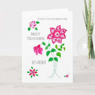 Carte de remerciements pour un professeur