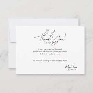 Carte de remerciements Pour Une Infirmière Féminin