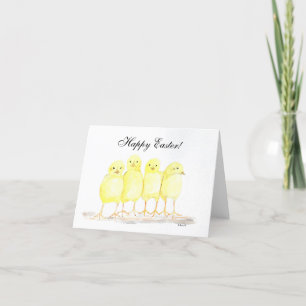 Carte De Remerciements Poussins Humours de Pâques Mignons Oeufs Enfants