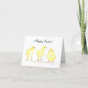 Carte De Remerciements Poussins Humours de Pâques Mignons Oeufs Enfants
