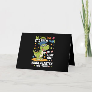 Carte De Remerciements Pré K Graduate jardin d'enfants Dinosaur T Rex