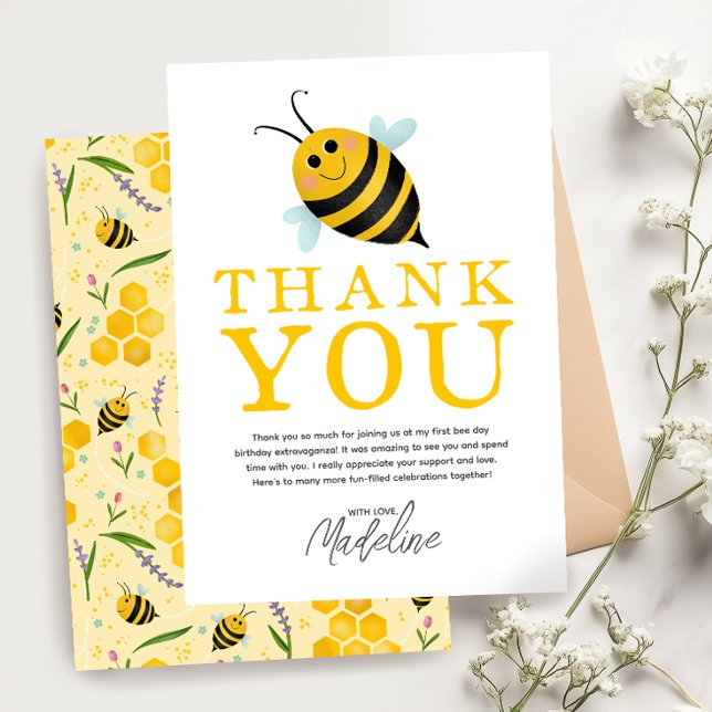Carte De Remerciements Premier anniversaire de la journée de l'abeille d' (Créateur téléchargé)