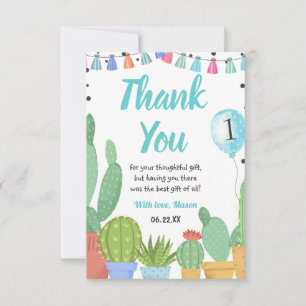 Carte De Remerciements Premier Fiesta Boy Taco Bout Une fête Cactus Anniv