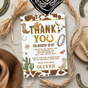Carte De Remerciements Premier Rodéo Fête d'anniversaire des Cowboy Boys