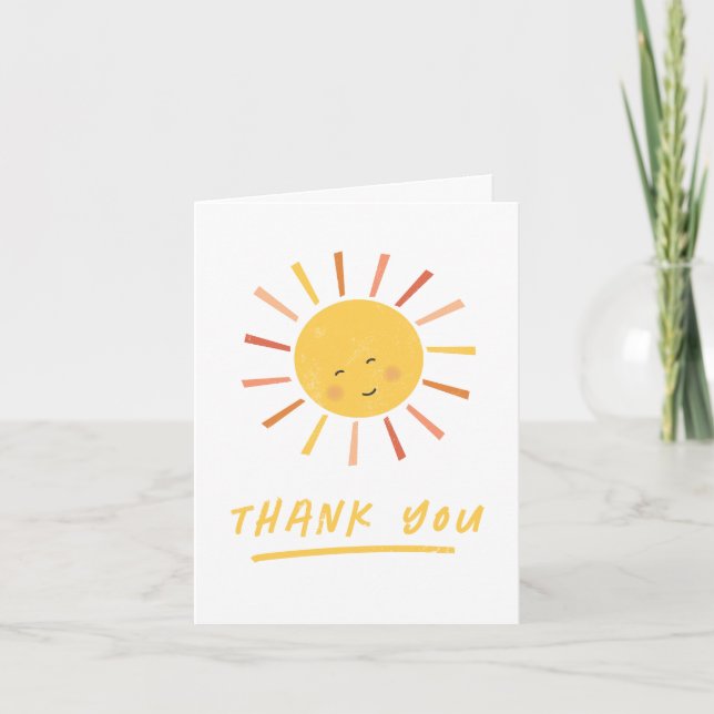 Carte De Remerciements Premier Tour Autour du Soleil Enfants Anniversaire (Devant)
