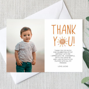 Carte De Remerciements Premier Voyage Autour Du Soleil 1Er Anniversaire