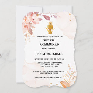 Carte De Remerciements Première communion sainte minimaliste,