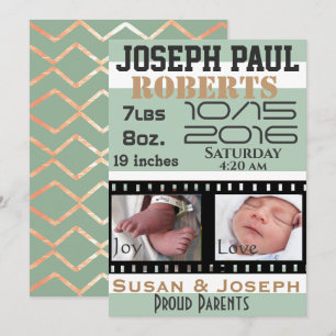 Carte De Remerciements Premières Photos Bande de Film Bébé Personnalisé 