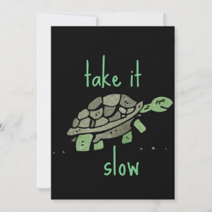 Carte De Remerciements Prenez-le Lent Cute Turtle Motivational Cute Cadea