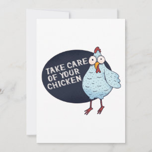 Carte De Remerciements Prenez Soin De Votre Poulet
