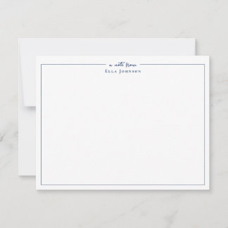 Carte De Remerciements Préparation Navy Blue & White un mot de