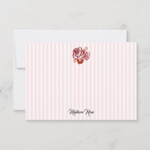 Carte De Remerciements Préppie de la bande de peinture Rose personnalisée