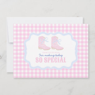 Carte De Remerciements Preppy Rodeo First Birthday Cowgirl Boots