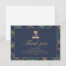 Carte De Remerciements Preppy teddy bear Thank You Card
