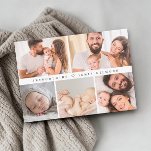 Carte De Remerciements Présentation de Baby Photo Collage Naissance Moder
